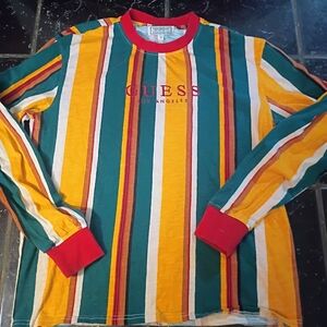 Vtg Guess Striped Long Sleeve Shirt